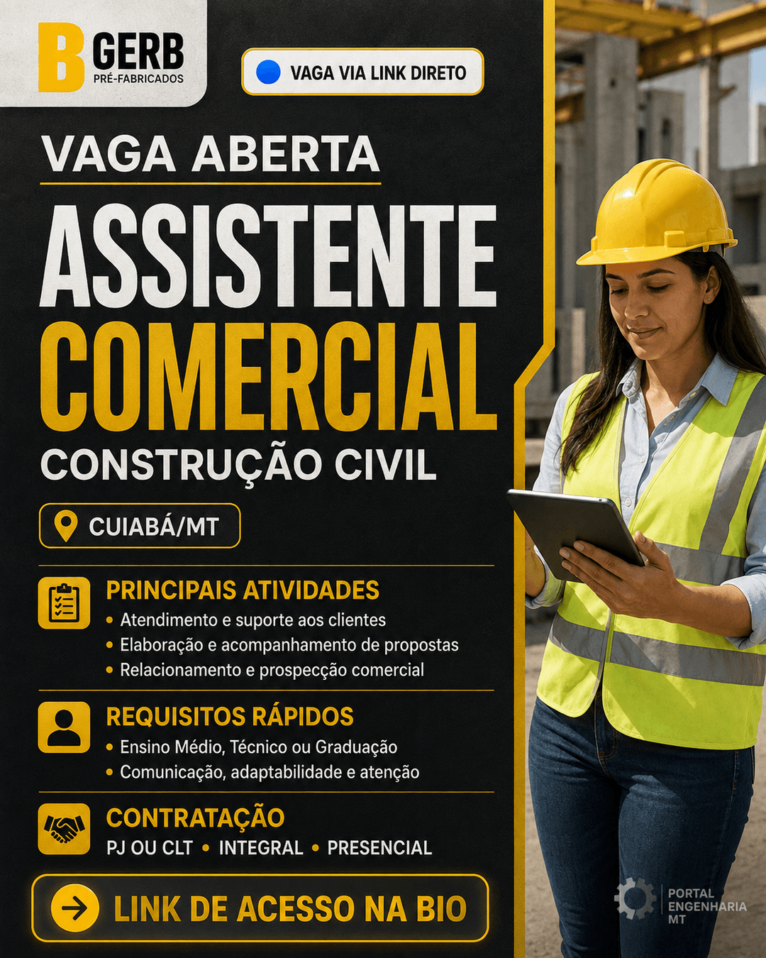 Assistente Comercial - Construção Civil, Cuiabá